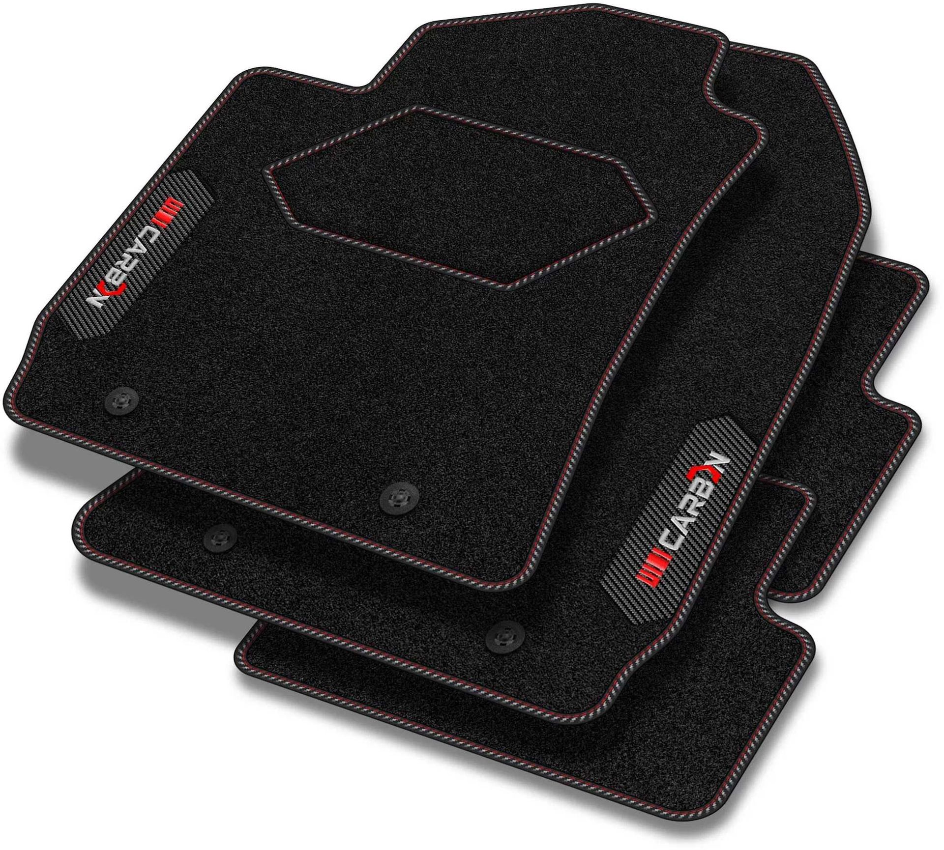 Dywaniki welurowe z serii Carbon  do Renault Modus 2004-2012 - 2 stopery