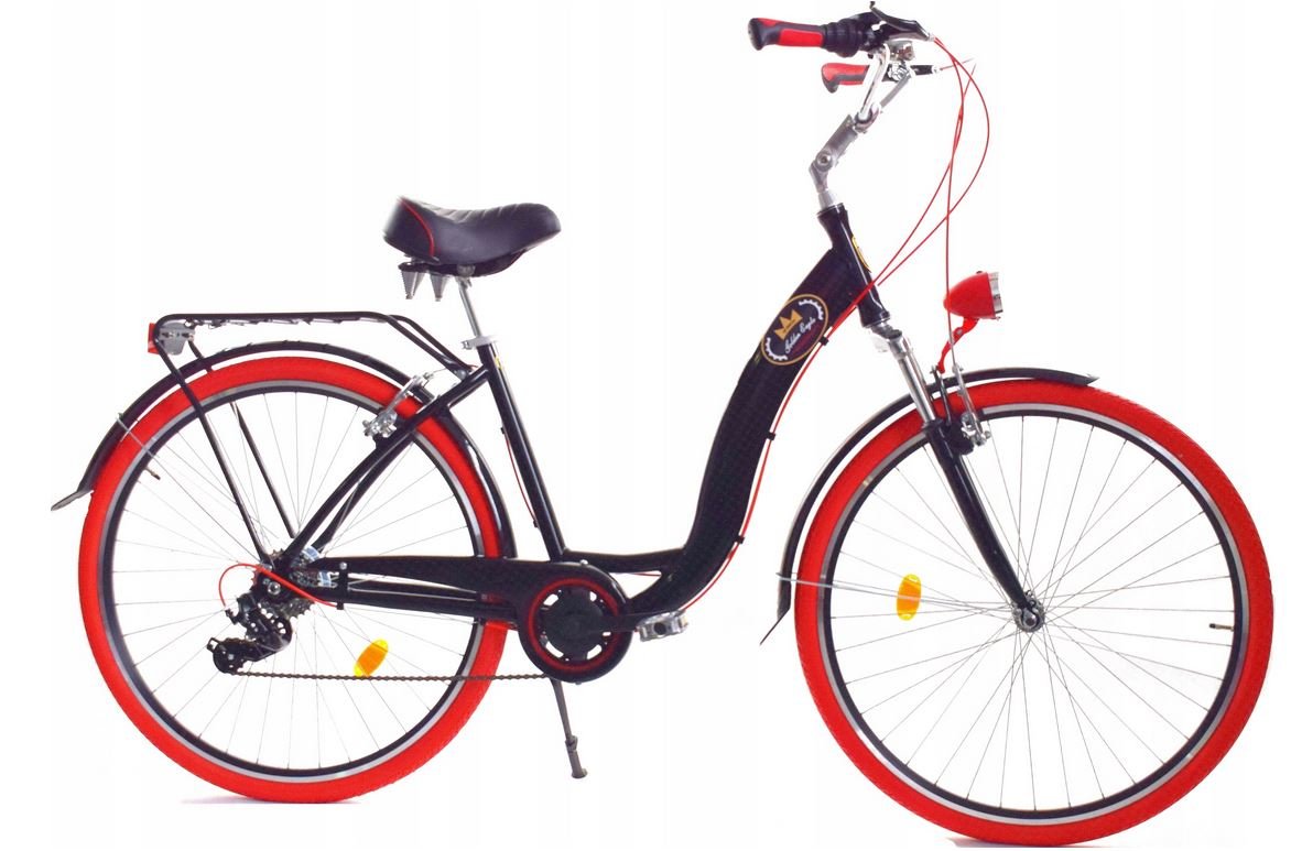 Dallas Bike City Alu 7Spd 28 cali Czarny / Czerwony / Pomarańczowy