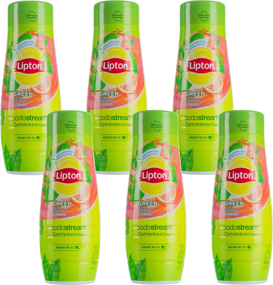 6x Syrop do SodaStream Lipton Ice Tea Zielona Herbata z cytrusami 440 ml