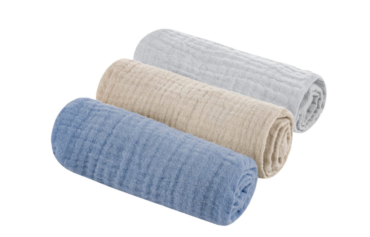Pieluszka Muślinowa Bawełniana 3Pak: Grey/Sand/Petrol Sleepee