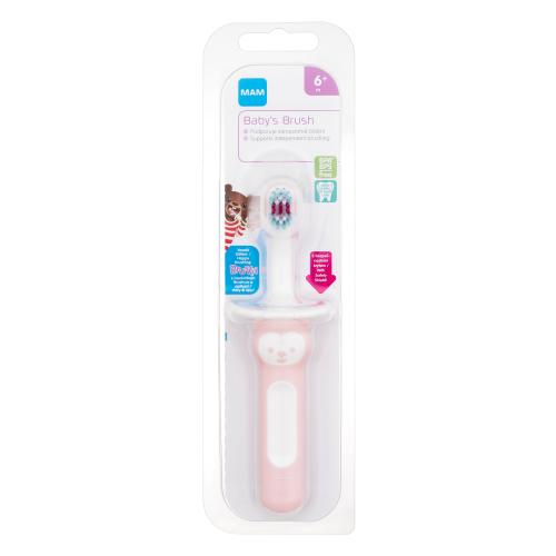 MAM Baby´s Brush 6m+ Pink Szczoteczka do zębów dla dzieci 1 szt