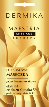 Dermika Maestria, luksusowa maseczka przeciwzmarszczkowa, ekstrakt ze śluzu ślimaka 5%, 7g