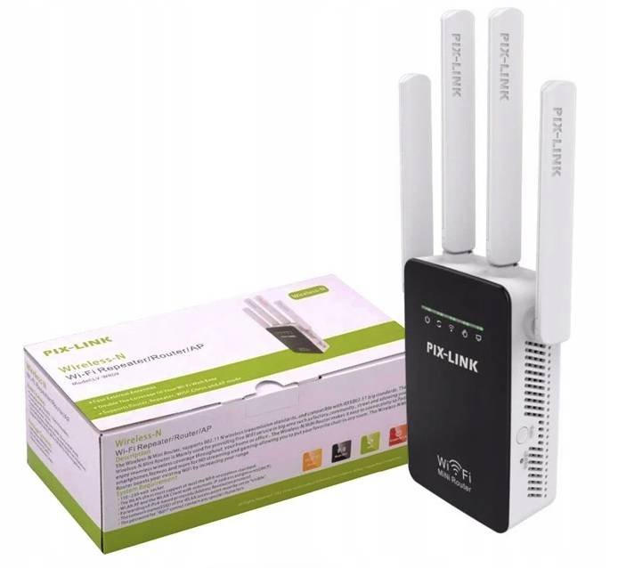 Pixlink Wi-Fi Repeater Router Pix-link - Black