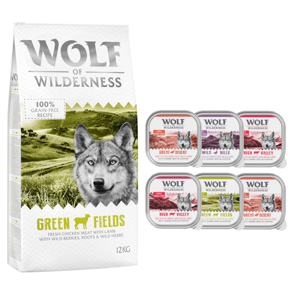 12 kg Wolf of Wilderness Senior Green Fields jagnięcina