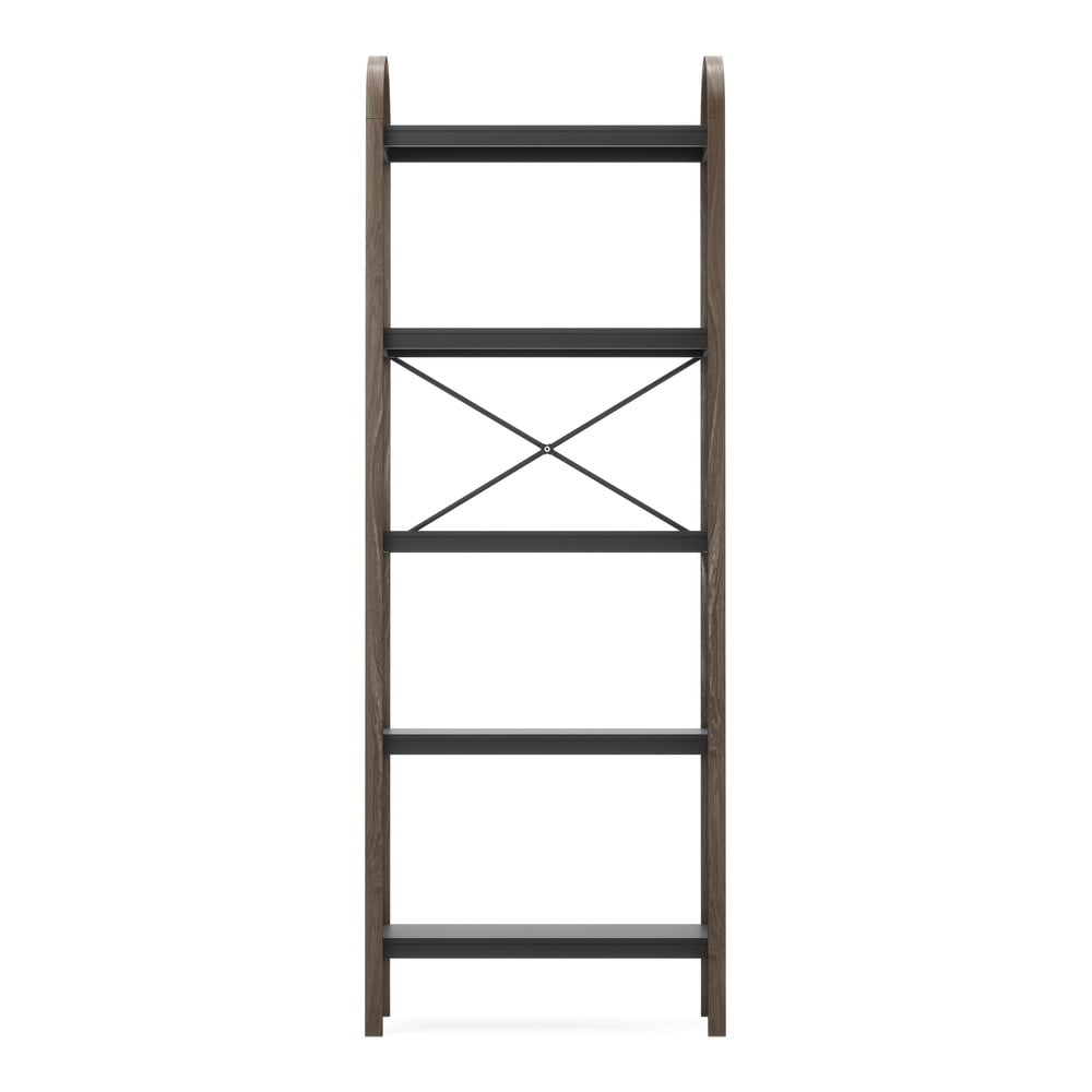 Czarny regał w dekorze orzecha 61x170 cm Bellwood – Umbra