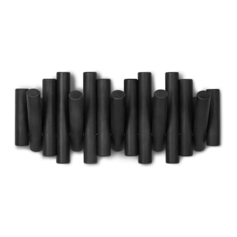 Czarny wieszak ścienny z drewna sosnowego Picket – Umbra