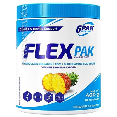 Suplement na stawy 6Pak Flex Pak 400g jar pineapple (5902811814690)