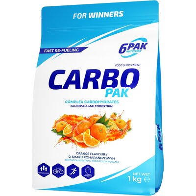 Suplement diety w proszku 6Pak carbo Pak 1000g orange (5902811812702)