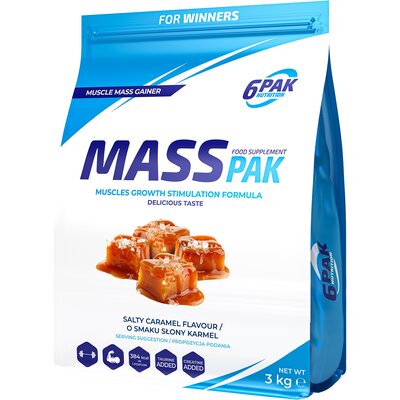 Gainer 6PAK Nutrition Mass Pak 3000 g Salty Caramel (5902811813556)