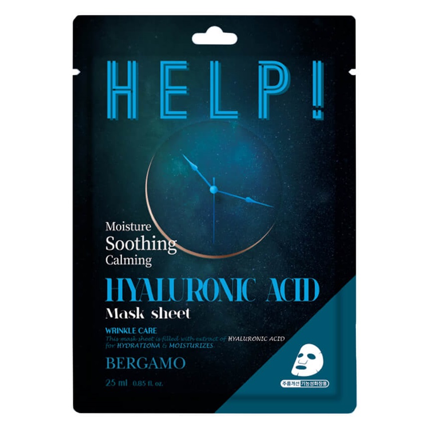 Bergamo Help Sheet Mask maska do twarzy z Hyaluronic A 25ml