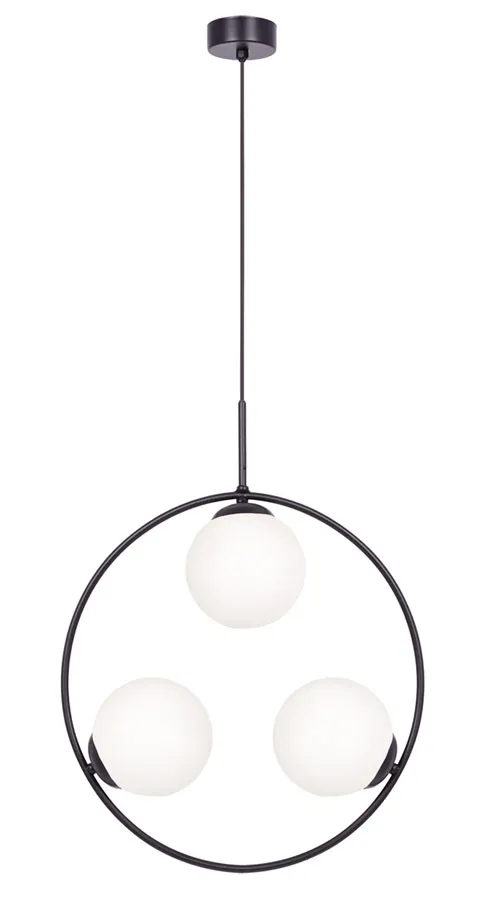 Metalowa lampa wisząca okrąg z białymi kloszami - 3X A201 S6-N75