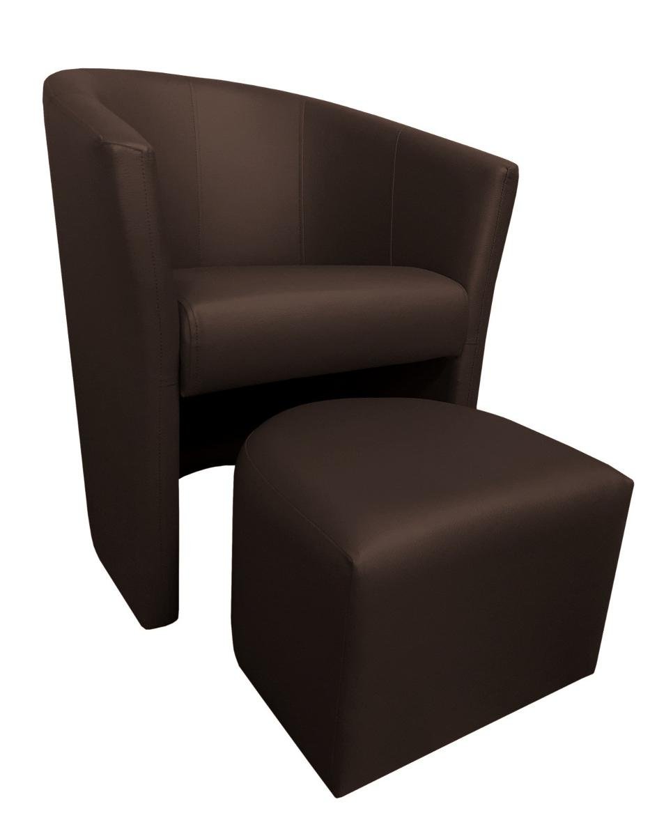 D2.Design ATOS Fotel Club z podnóżkiem Ciemny brąz
