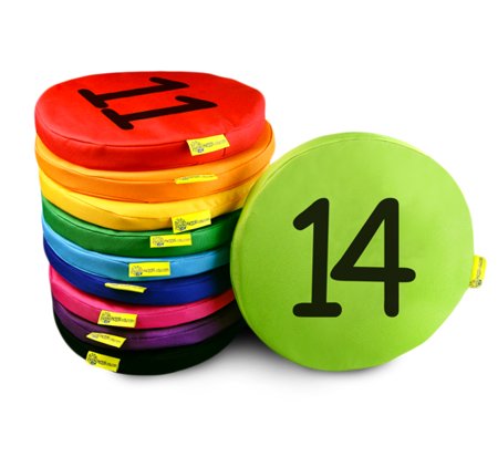 Poduszki EKOSKÓRA zestaw Liczby 1-10
Kostka edukacyjna 15 cm CYFRY LICZBY miękka kolor