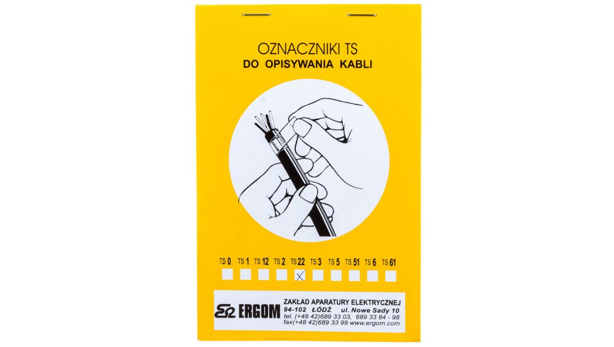 Ergom Oznacznik do opisywania ręcznego TS 22 biały E04ZP-02010101000 280szt.