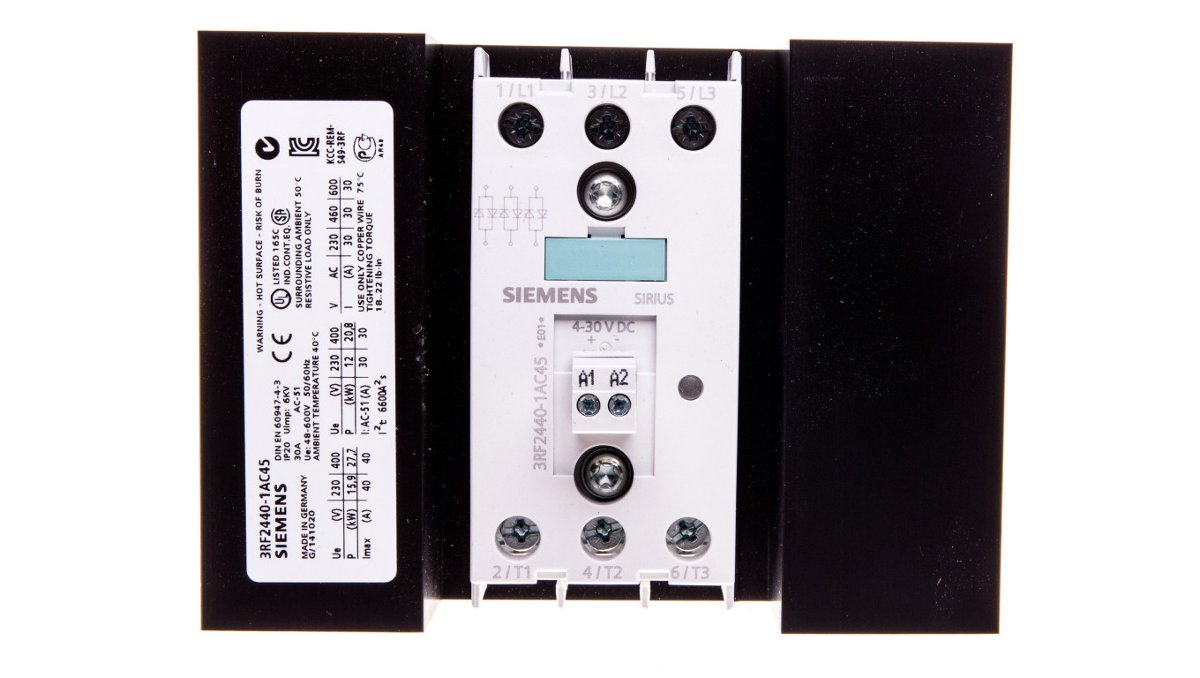 Siemens Stycznik półprzewodnikowy 40A 3P 4-30V DC 3RF24 3RF2440-1AC45 3RF2440-1AC45