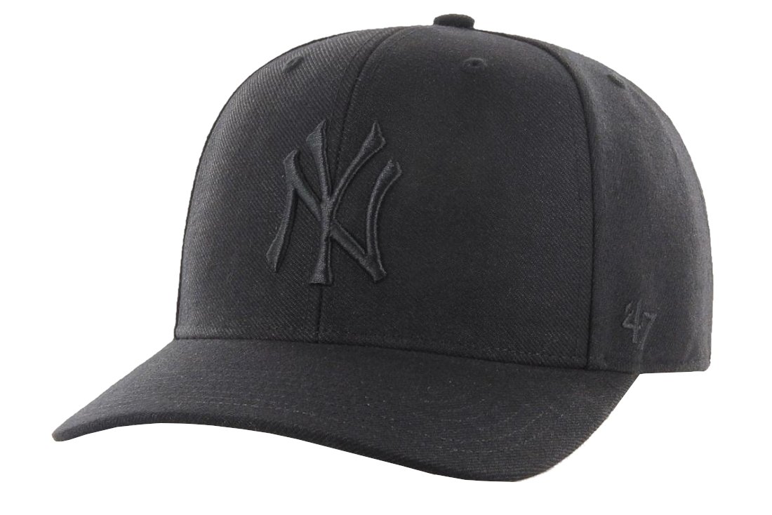 47 Brand New York Yankees Cold Zone '47 B-CLZOE17WBP-BKA, Mężczyzna, Czapka z daszkiem, Czarna