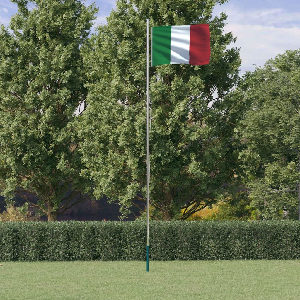 Flaga Włoch z masztem, 6,23 m, aluminium