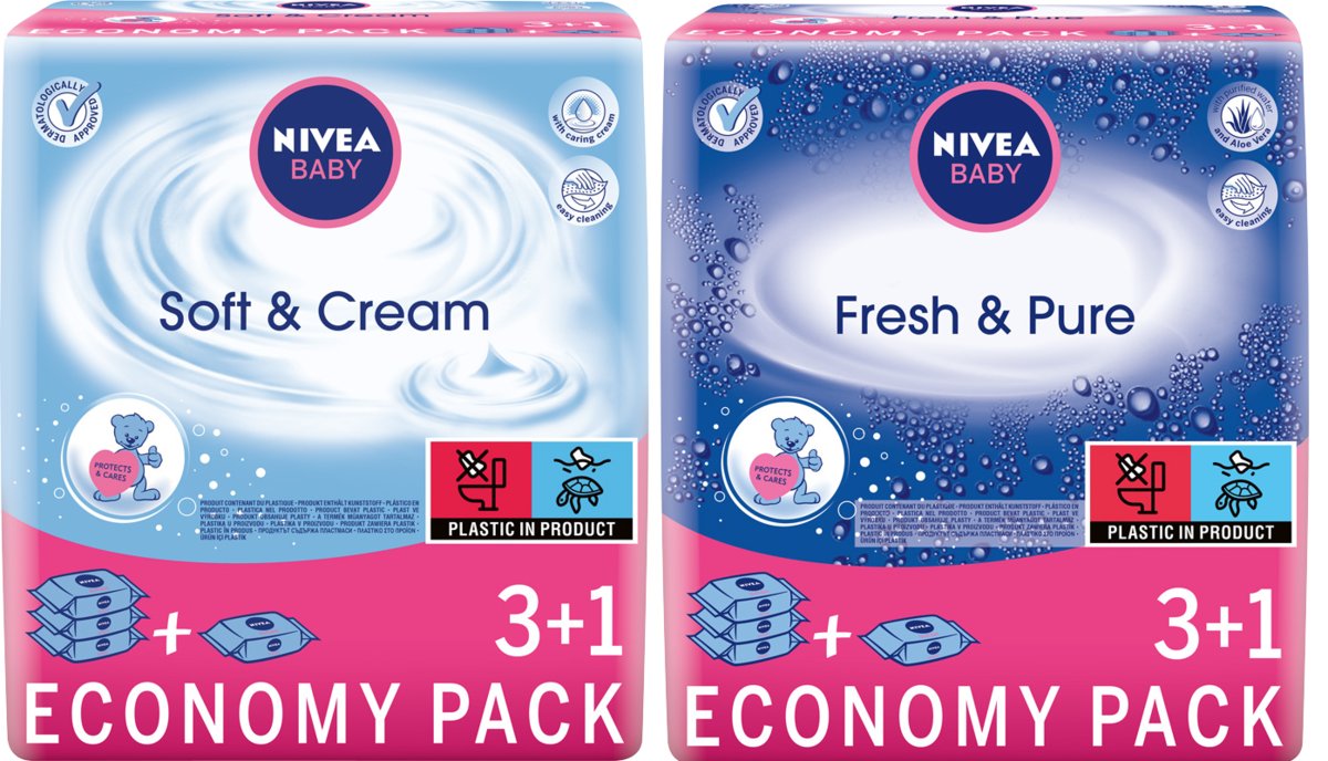 NIVEA CHUSTECZKI NAWILŻAJĄCE DLA DZIECI BABY ZESTAW 504 SZT CHUSTECZEK
