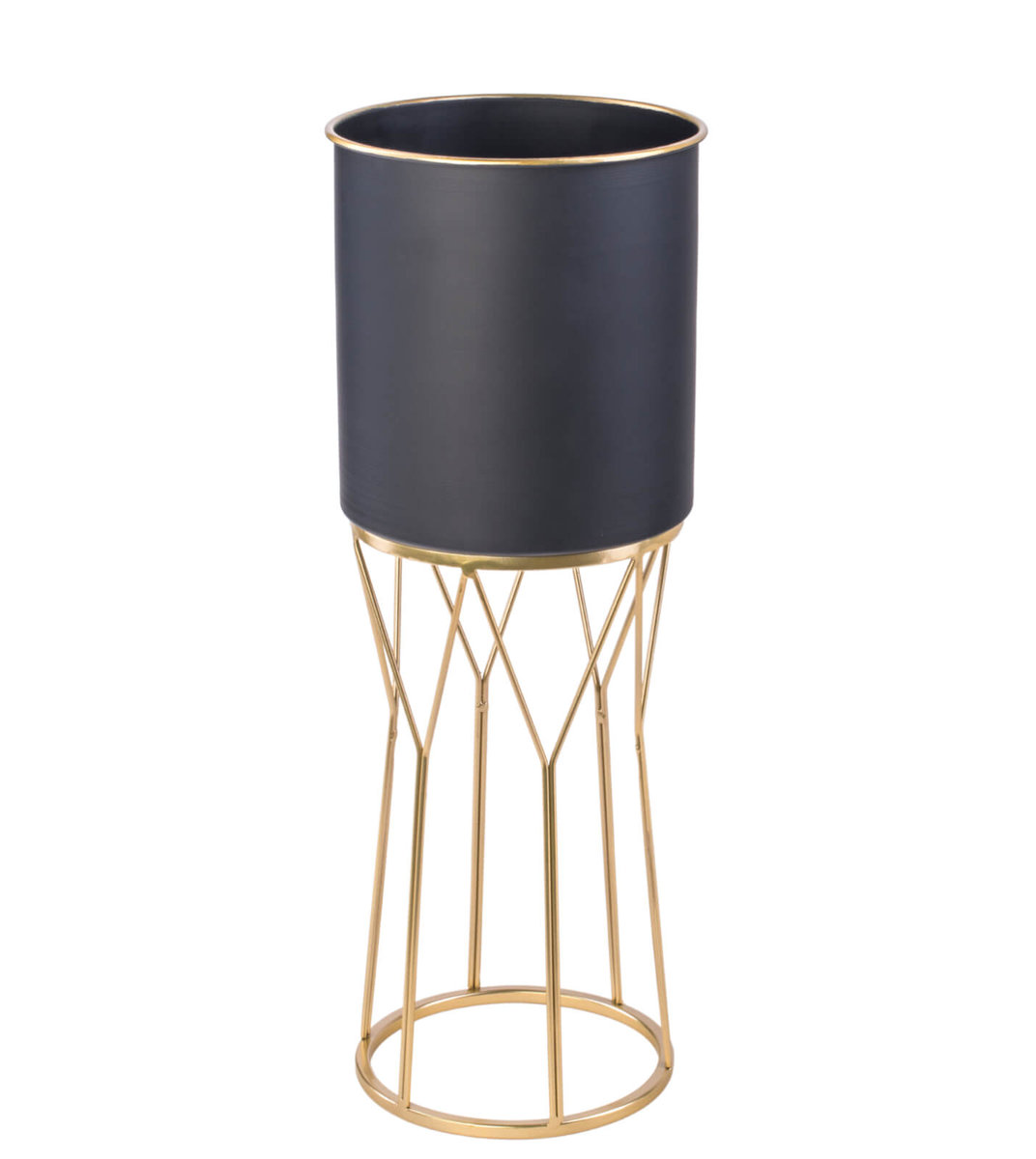 Osłonka metalowa na nóżkach SWEN black&gold, wys. 50 cm - śr. 20 cm