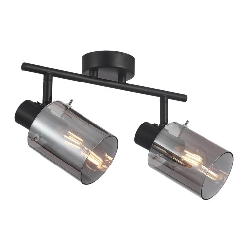 Sardo lampa sufitowa (spot) 2-punktowa czarna/dymiona SPL-5581-2-BK-SG