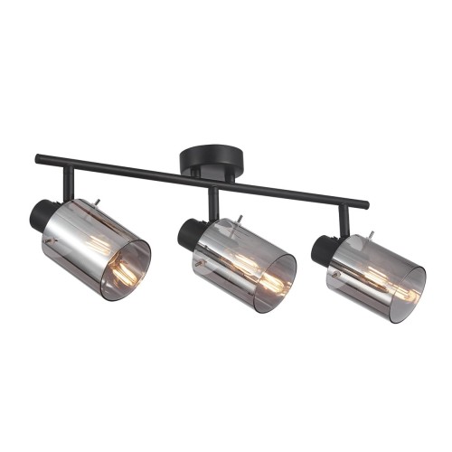 Sardo lampa sufitowa (spot) 3-punktowa czarna/dymiona SPL-5581-3-BK-SG