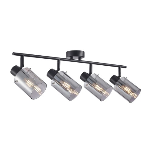 Sardo lampa sufitowa (spot) 4-punktowa czarna/dymiona SPL-5581-4-BK-SG