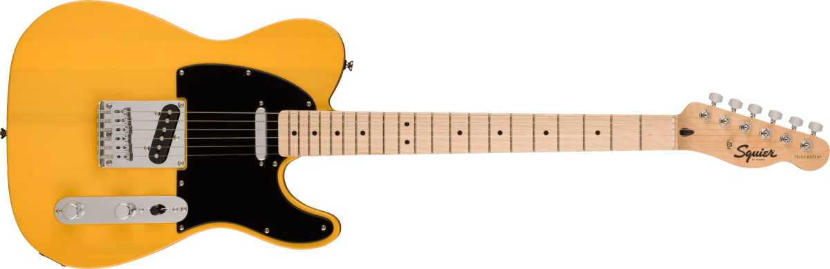 Squier Sonic Telecaster Maple Fingerboard Black Pickguard Butterscotch Blonde