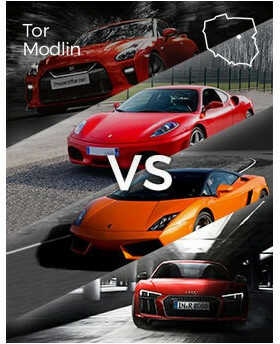 Jazda Audi vs Lamborghini vs Ferrari vs Nissan  Tor Modlin