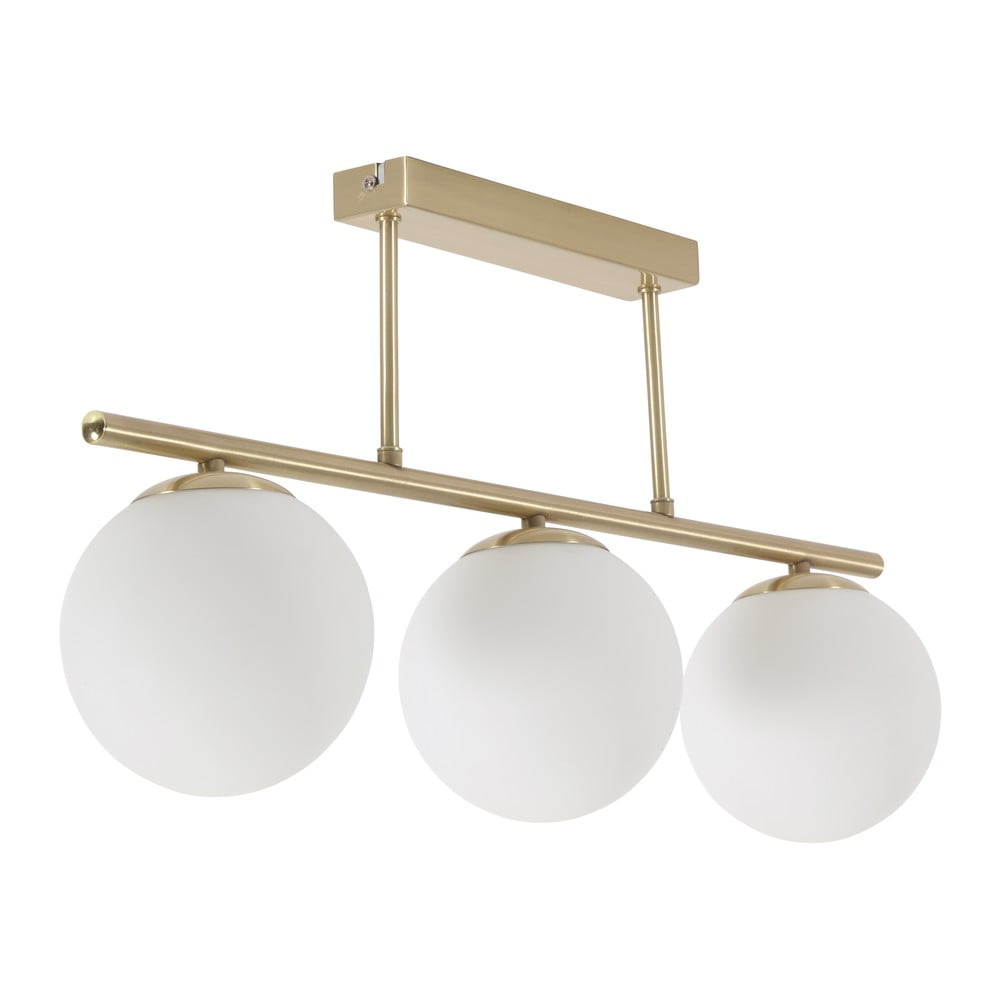 Lampa sufitowa w biało-złotym kolorze ze szklanym kloszem ø 14 cm Mahala – Kave Home