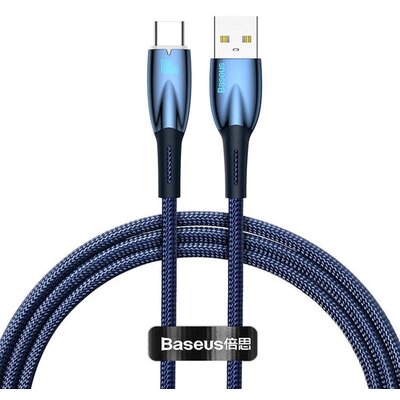 Baseus Glimmer Series kabel do szybkiego ładowania USB-A - USB-C 100W 480Mb/s 1m niebieski
