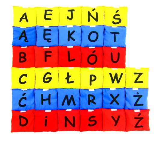 Akson Woreczki gimnastyczne - alfabet 3 kolory (33 szt) ALFABET3