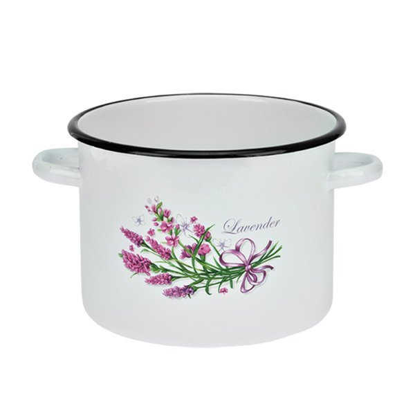 Garnek emaliowany bez pokrywki 18 cm Lawenda - 18cm