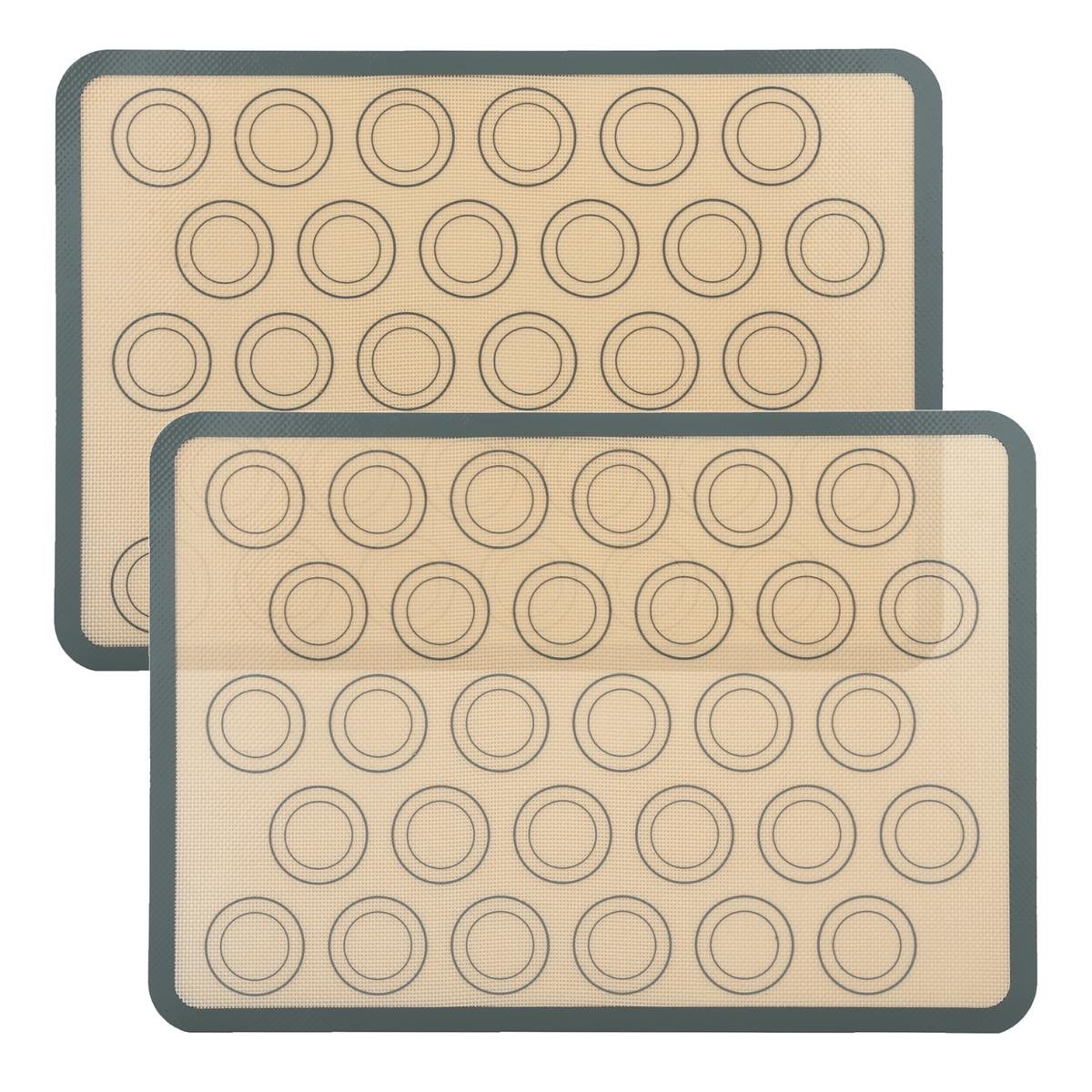 2x silikonowa mata do pieczenia makaronu wielokrotnego użytku w kolorze szaro-brązowym o wymiarach 42 x 29,5 cm - mata do pieczenia mata do gotowani..