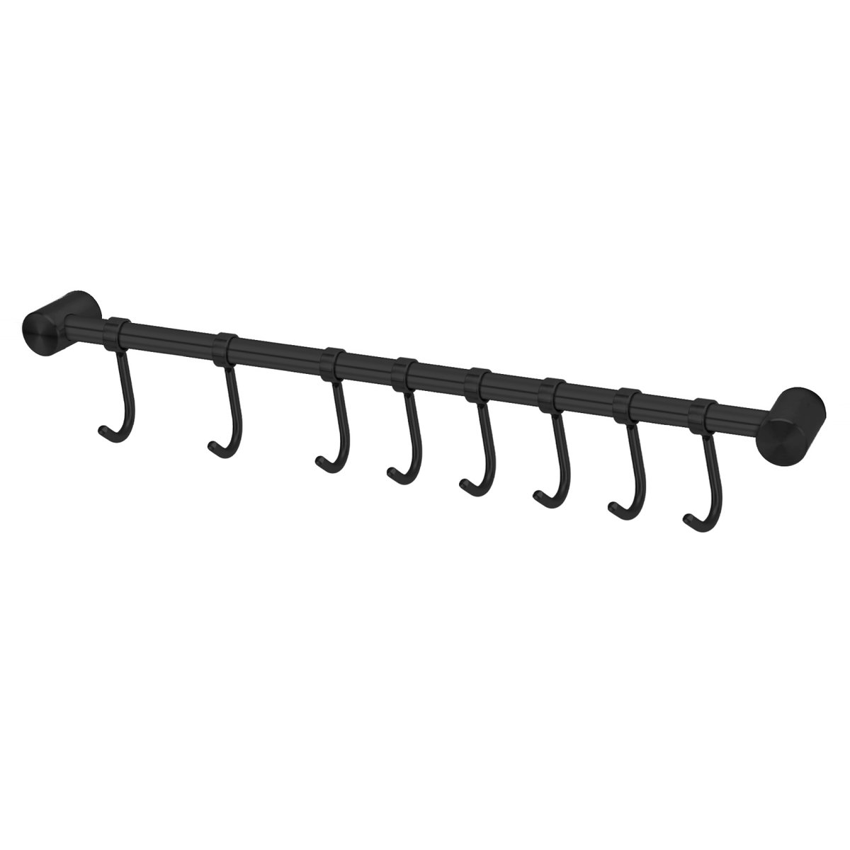 Szyna wisząca ze stali nierdzewnej z 8 haczykami w kolorze czarnym - szyna hakowa Kitchen Bar Wall Mount