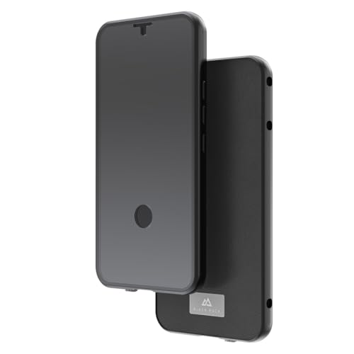 Black Rock - Etui ze szkła 360 stopni, skórzane etui pasuje do Samsung Galaxy S23 Ultra I etui na telefon komórkowy, zamknięcie magnetyczne (przezroczyste z czarną ramką)