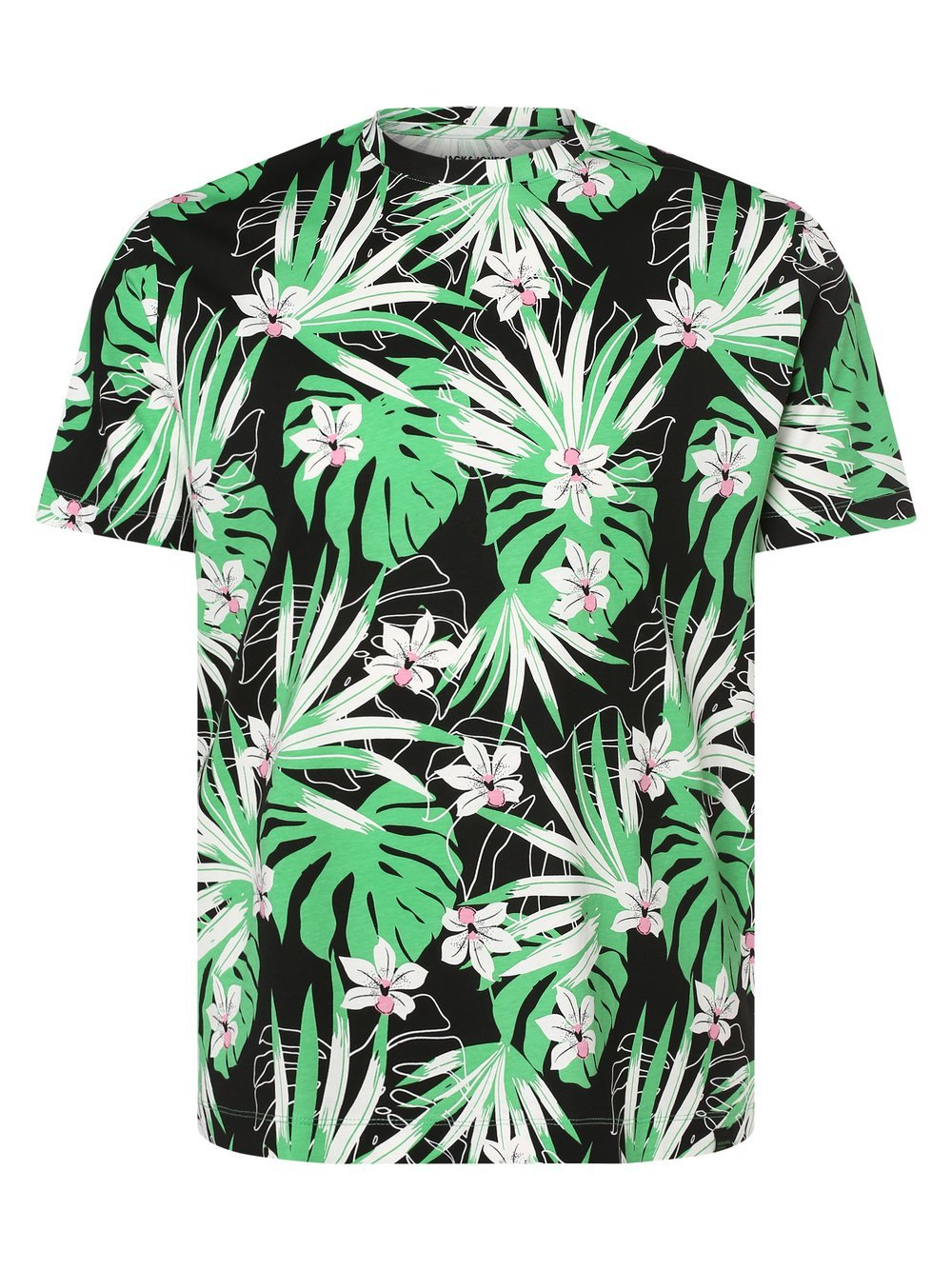 Jack & Jones - T-shirt męski  JORTulum  duże rozmiary, czarny|zielony|wielokolorowy