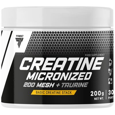 Mikronizowana kreatyna Trec Nutrition Creatine Micronized 200 Mesh + Taurine 200 g Jar (5902114044435)