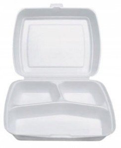 Pojemniki Styropianowe Dzielone Lunch Box 125Szt