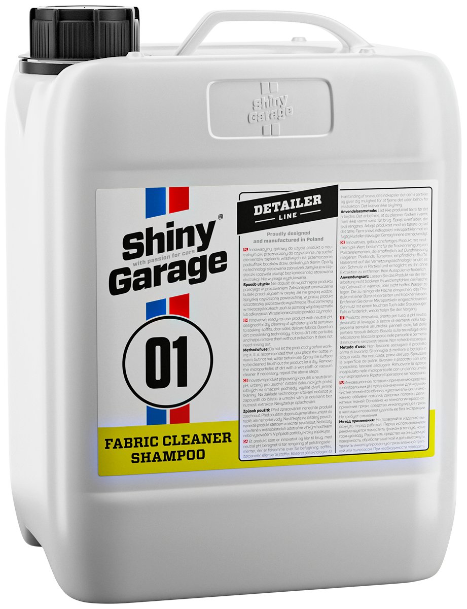 Shiny Garage Fabric Cleaner Shampoo 5L - Do Czyszczenia Tapicerki „Na Sucho”