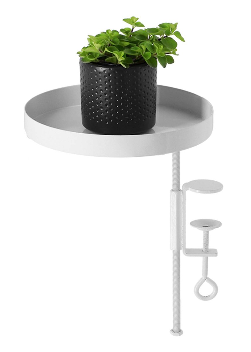 Kwietnik parapetowy z zaciskiem biały M