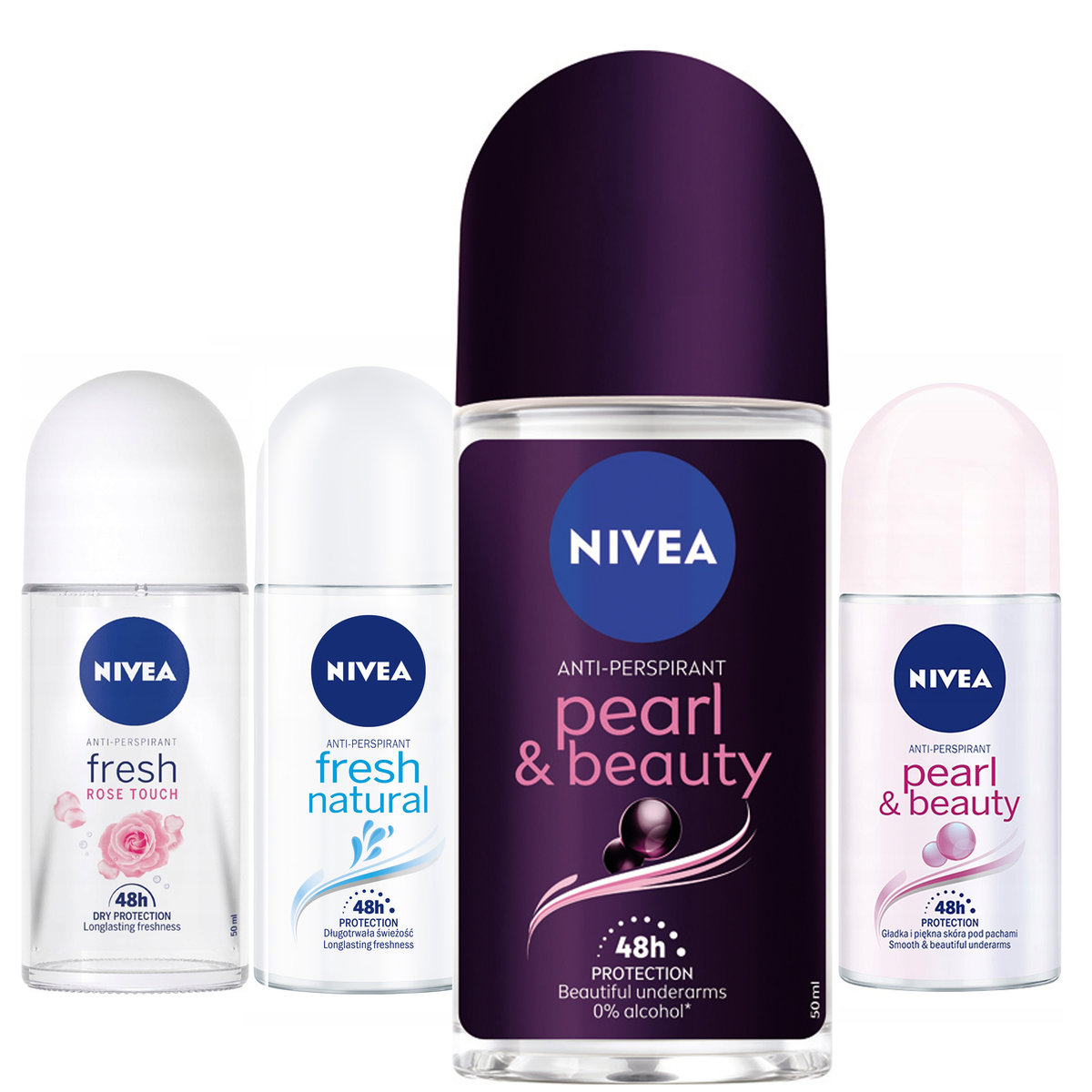 Nivea, Pearl & Beauty, Fresh Mix, Antyperspirant, 4x50ml