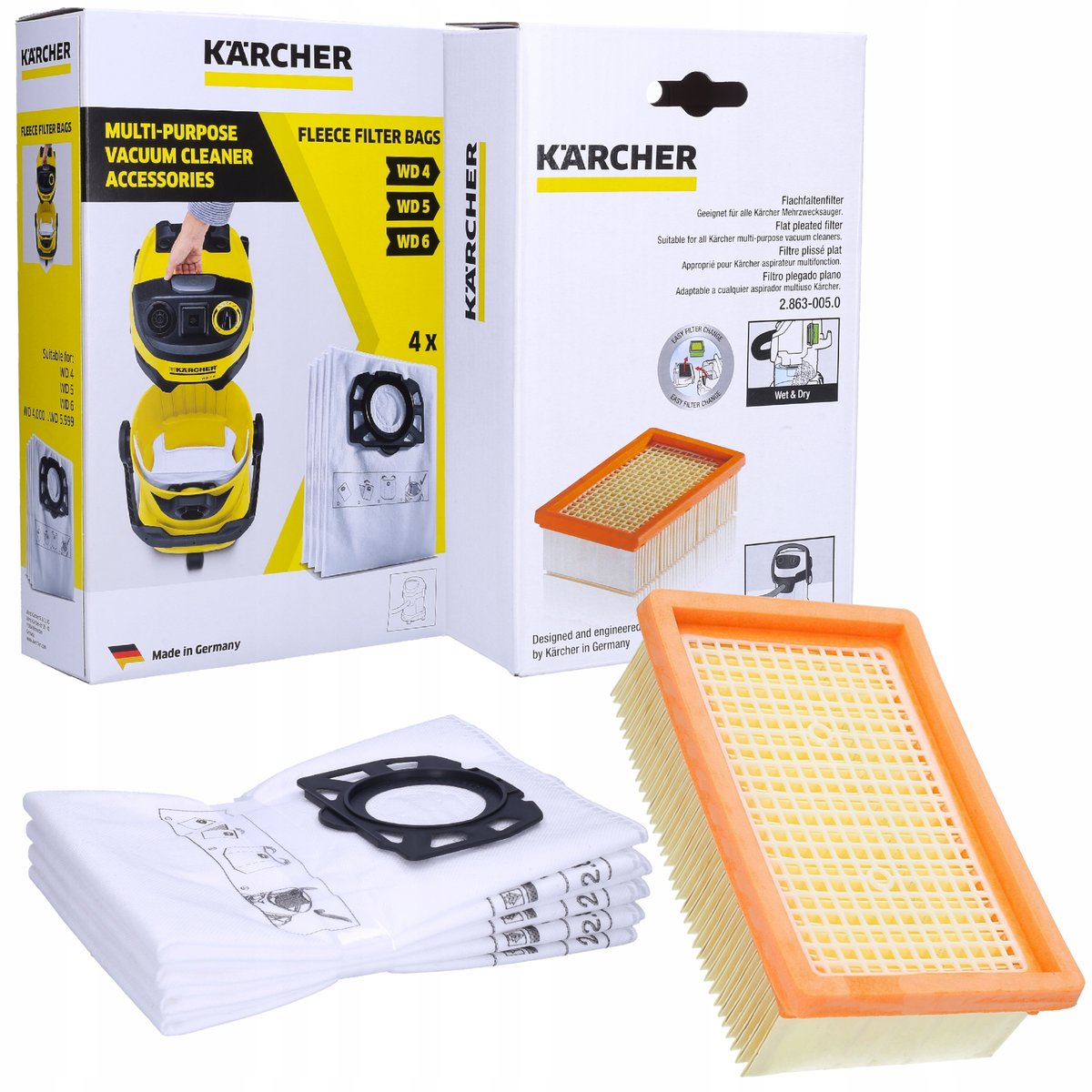 Karcher Worki 4Szt + Filtr Wd 6 P Premium