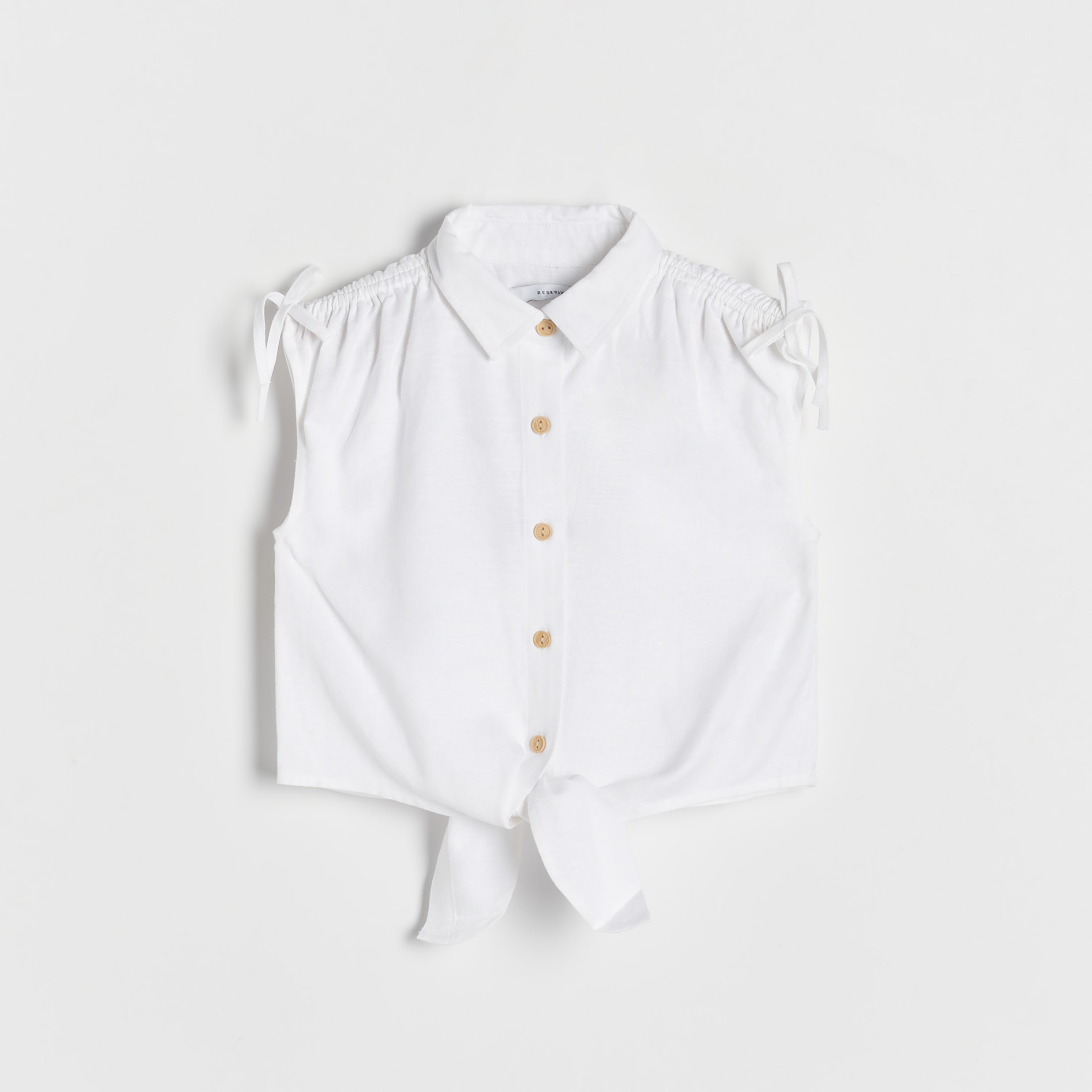 Reserved - Bluzka z lnem - Biały