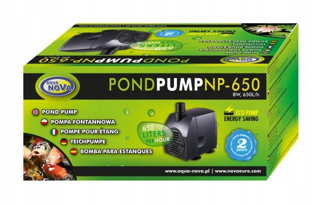 Aqua Nova AQUA NOVA Pompa do oczka wodnego NP 650l/h 8W