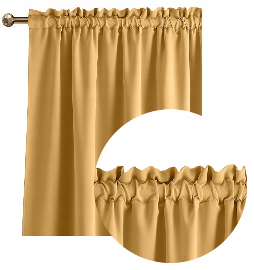 Room99 ZASŁONA AURA - Musztardowa 140x250 Taśma 5908224004734