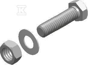 Śruba z łbem sześciokątnym w ocynku ogniowym SMM8x16F.Opakowanie 100 sztuk.