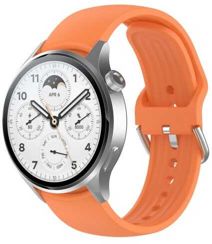 Bizon Pasek Strap Watch Silicone Pro do Xiaomi Watch S1 Pro, pomarańczowy
