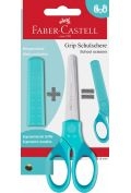 nożyczki szkolne grip turkusowe blister faber-castell