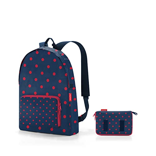 Reisenthel Mini Maxi plecak Mixed dots red - składany kompaktowy plecak - wodoodporny, czerwony, jeden rozmiar