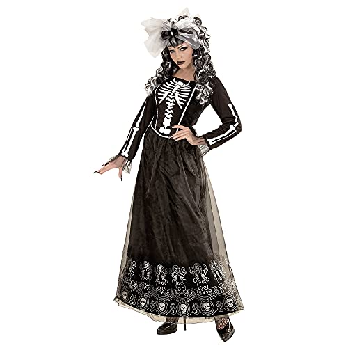 Widmann - kostium szkieletu, sukienka, opaska do włosów z kokardką, klejnot i tiulu, szkielet, Halloween, karnawał, impreza tematyczna